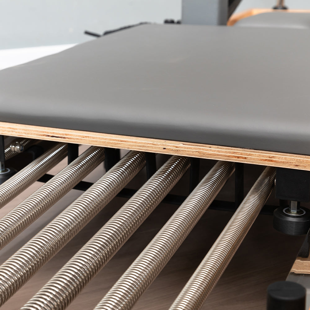 Aura Foldable Pilates Reformer for Home Studio, Oak Wood, 6 Springs