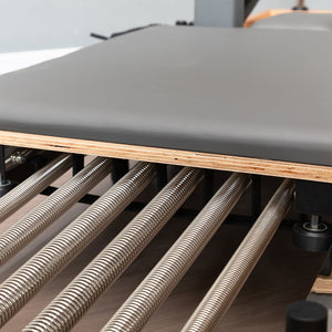 Aura Foldable Pilates Reformer for Home Studio, Oak Wood, 6 Springs