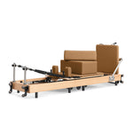 Aura Foldable Pilates Reformer for Home Studio, Oak Wood, 6 Springs