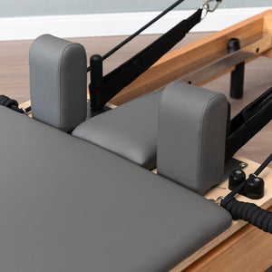 Aura Foldable Pilates Reformer for Home Studio, Oak Wood, 6 Springs